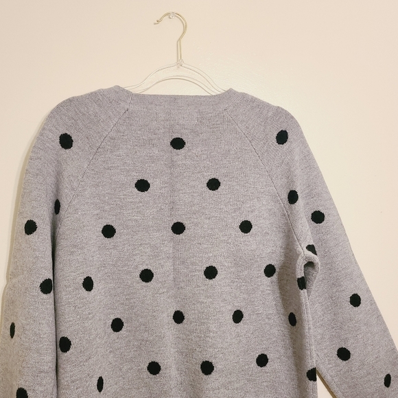 Workshop | Women's Gray and Black Polka Dot Crewneck Sweater (Size XL) - Picture 8 of 10